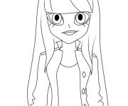 Coloriage LoliRock Talia en noir et blanc