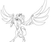Coloriage Pégase ouvrant ses ailes LoliRock