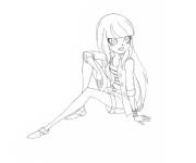 Coloriage et dessins gratuit Talia de LoliRock assise à imprimer