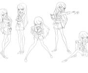 Coloriage Talia de Lolirock en diff&eacute;rentes positions