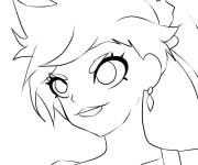 Coloriage T&ecirc;te de princesse Auriana LoliRock