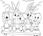 Coloriage et dessins gratuit Looney Tunes baby assis à imprimer