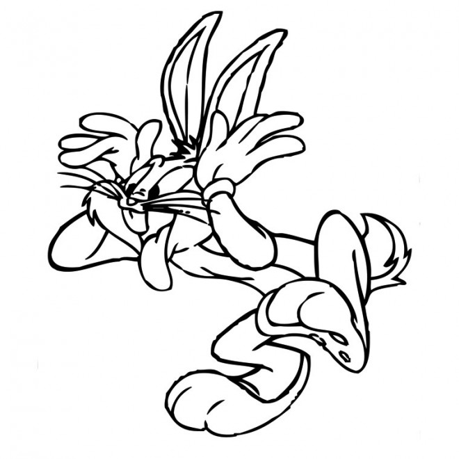 Coloriage et dessins gratuits Looney Tunes bug bunny et ses bêtises à imprimer