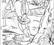Coloriage Looney Tunes Bugs s'enfuit