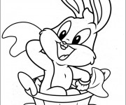 Coloriage Looney Tunes Bugs se nettoie