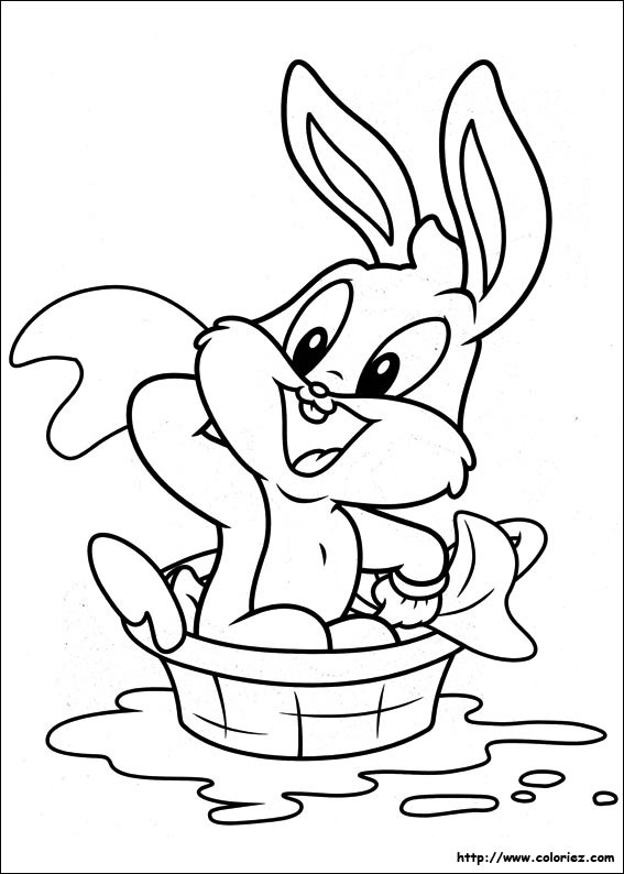 Coloriage et dessins gratuits Looney Tunes Bugs se nettoie à imprimer