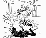 Coloriage Looney Tunes Daffy s'est tomb&eacute;