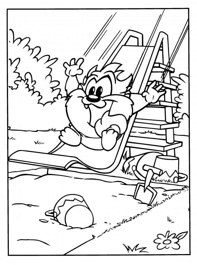 Coloriage et dessins gratuits Looney Tunes Le petit Taz s'amuse à imprimer
