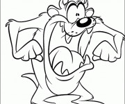 Coloriage et dessins gratuit Looney Tunes Taz à imprimer