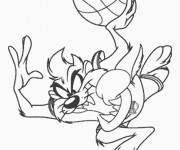 Coloriage Looney Tunes Taz gratuit