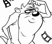 Coloriage Looney Tunes Taz pensif