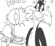 Coloriage Looney Tunes Titi et Grosminet