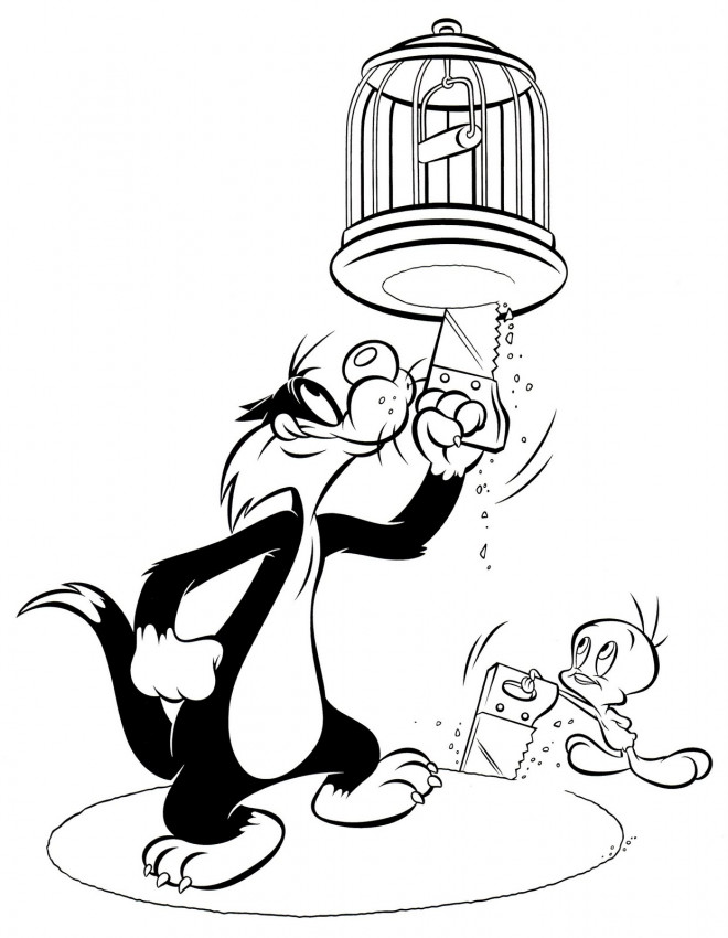 Coloriage Titi et Grosminet à imprimer dessin gratuit à titi et grosminet a imprimer 5635