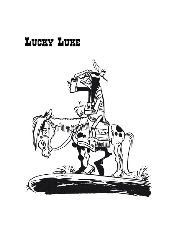 Coloriage et dessins gratuits Lucky Luke et L'indien à imprimer