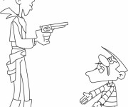 Coloriage Lucky Luke et William