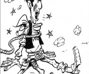 Coloriage Lucky Luke kidnapp&eacute;