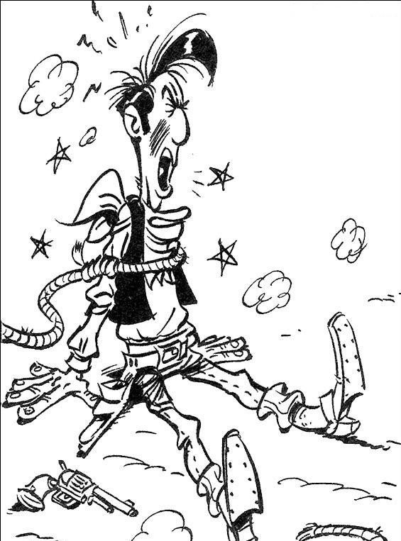Coloriage et dessins gratuits Lucky Luke kidnappé à imprimer