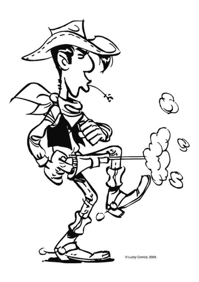 Coloriage et dessins gratuits Lucky Luke tire plus vite que son ombre à imprimer