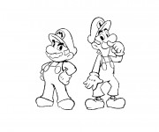 Coloriage et dessins gratuit Coloriage Luigi et Mario à imprimer