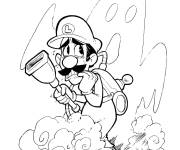 Coloriage Luigi a peur des fantômes