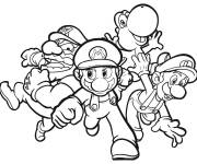 Coloriage Luigi avec ses amis