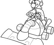 Coloriage Luigi conduit sa voiture Kart