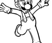 Coloriage Luigi en sautant