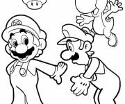 Coloriage Luigi et les personnages de jeu Super Mario Bros