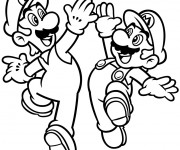 Coloriage et dessins gratuit Luigi et Mario coloriage à imprimer