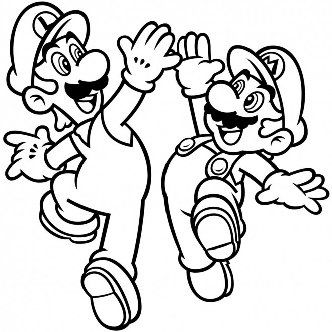 Coloriage et dessins gratuits Luigi et Mario coloriage à imprimer