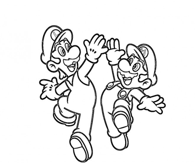 Coloriage et dessins gratuits Luigi et Mario dessin animé à imprimer