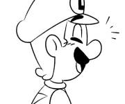 Coloriage Luigi souriant