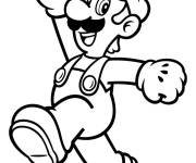 Coloriage Luigi tout heureux