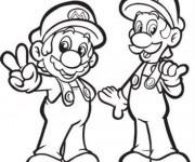 Coloriage et dessins gratuit Mario et Luigi à imprimer