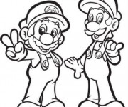 Coloriage Mario et Luigi