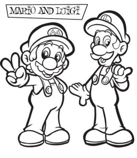 Coloriage Mario Et Luigi Dessin Gratuit à Imprimer