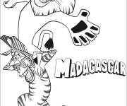 Coloriage Affiche de Madagascar Alex et Marty
