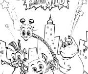 Coloriage Affiche  Madagascar un peu sauvage