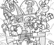 Coloriage Alex et ses amis en jeep &agrave; Madagascar