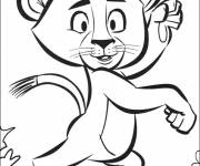 Coloriage et dessins gratuit bébé lion dans Madagascar à imprimer