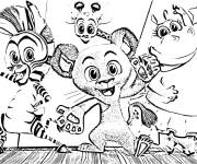 Coloriage Les personnages de  Madagascar a little wild