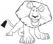 Coloriage Madagascar Alex le lion