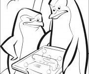 Coloriage Madagascar les pinguins