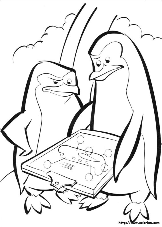 Coloriage et dessins gratuits Madagascar les pinguins à imprimer