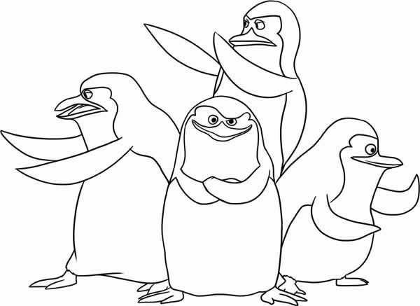 Coloriage et dessins gratuits Madagascar les pinguins en ligne à imprimer
