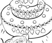 Coloriage Madagascar Maurice avec g&acirc;teau