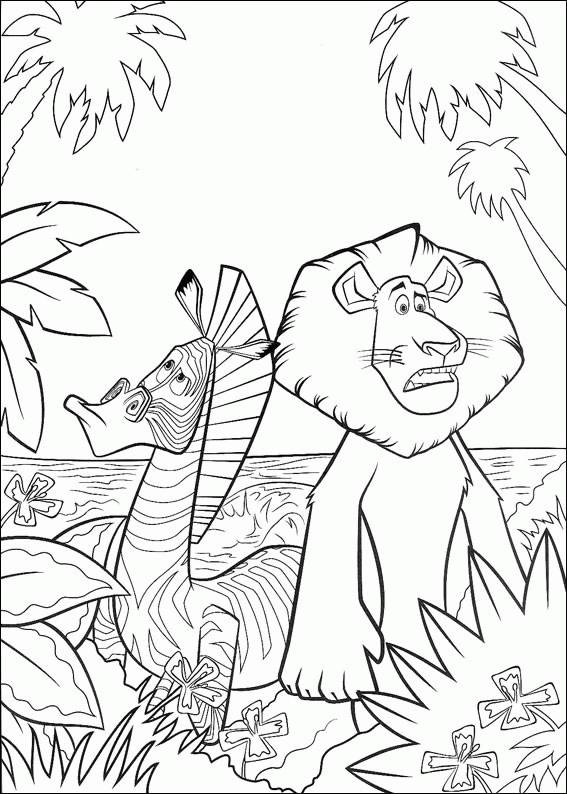 Coloriage et dessins gratuits Madagascar Melman et Alex à imprimer