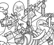 Coloriage Pingouins de Madagascar Skipper, Kowalski, Rico et Private
