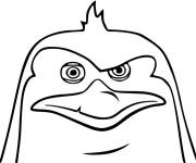 Coloriage Visage de commandant pingouin de Madagascar