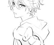 Coloriage Ado de manga pour l&rsquo;impression
